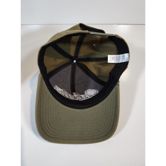Cabela's Baseball Hat Cap Olive Green Snapback Embroidered Black Logo - Picture 5 of 8